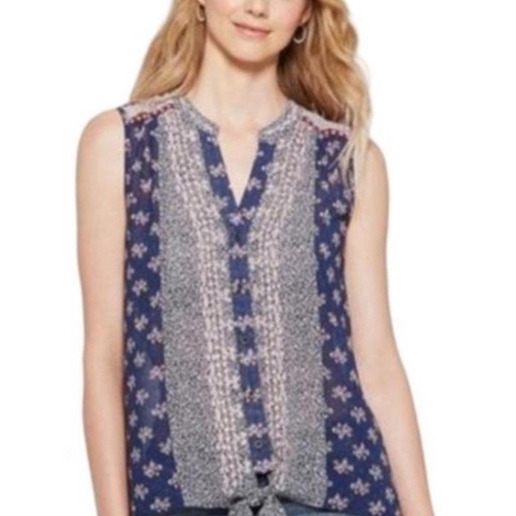 💙 Knox Rose Tie Front XL Blouse - Picture 2 of 6